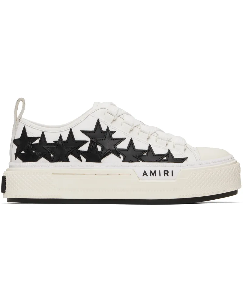 Amiri White & Black Stars Court Low Sneakers White