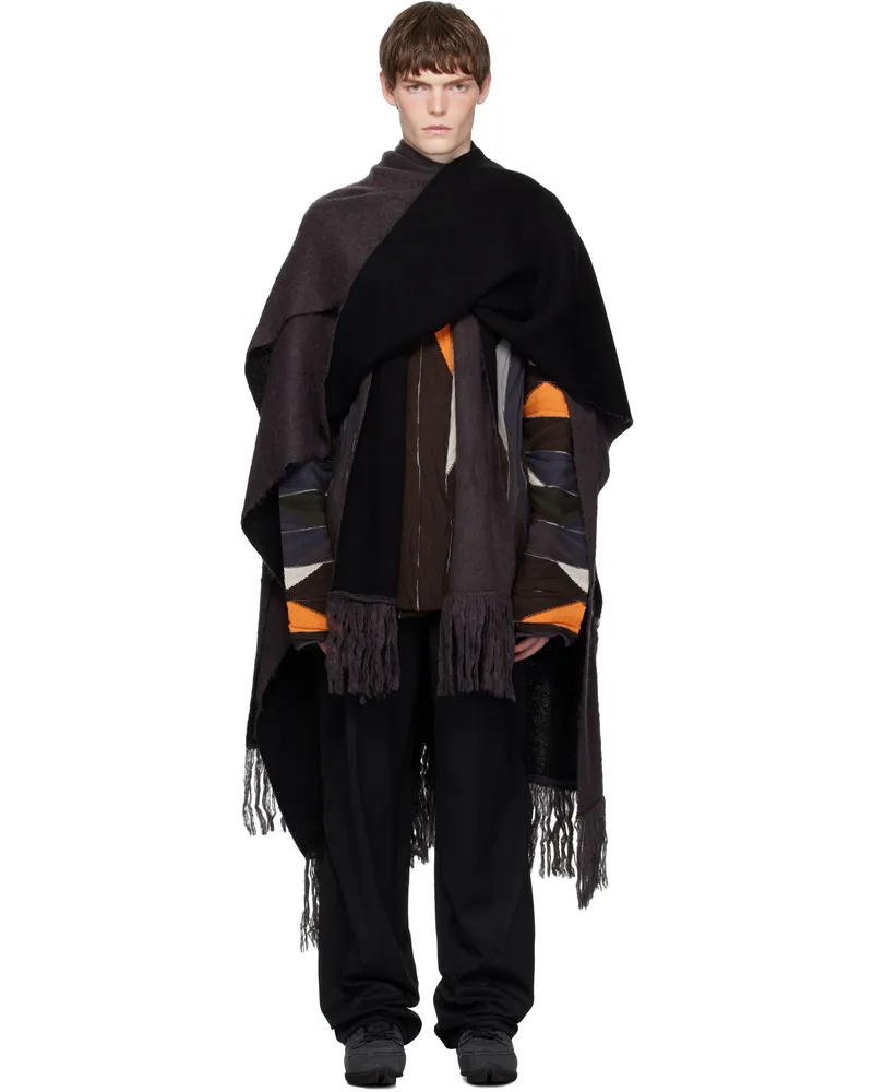 KIKO KOSTADINOV Black & Brown Tarr Throw Scarf Black