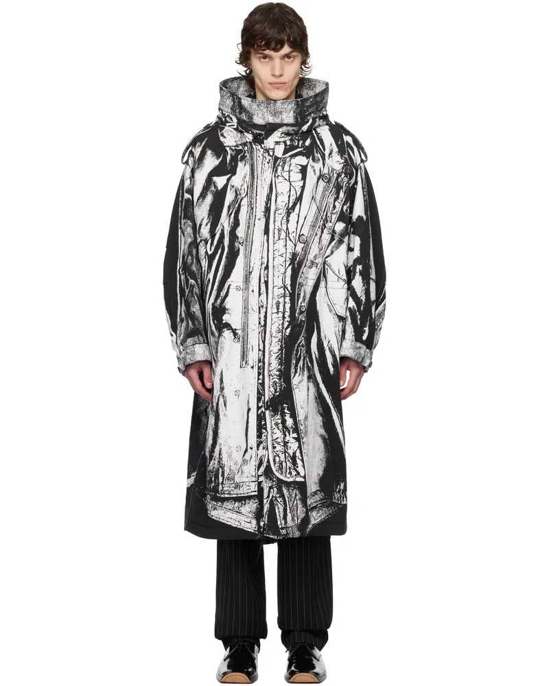 Jean Paul Gaultier Black & White 'The Trompe œil' Coat 0001-black