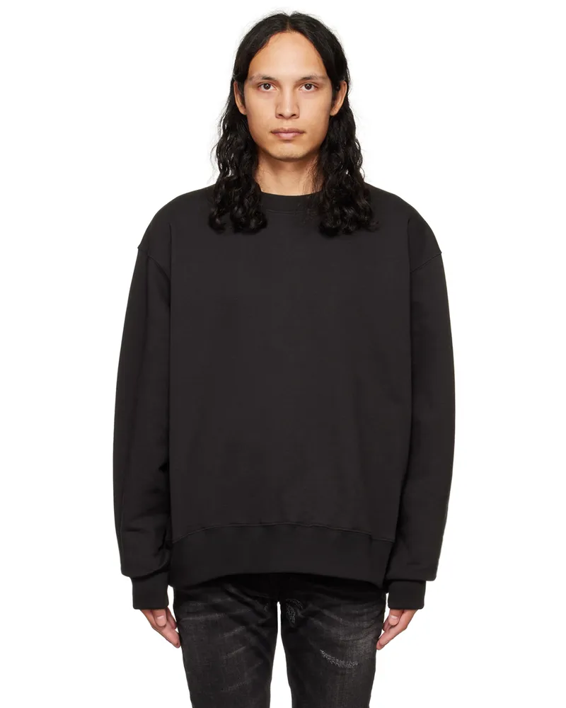 WE 11 DONE Black Crewneck Sweatshirt Black