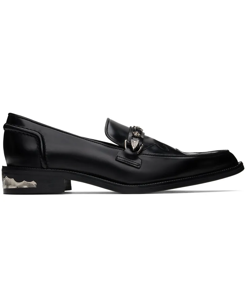 Toga Black Heel Detail Loafers Aj1347