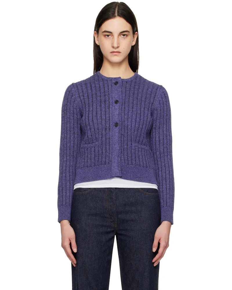 J.W.Anderson Purple Cropped Buttoned Cardigan 770
