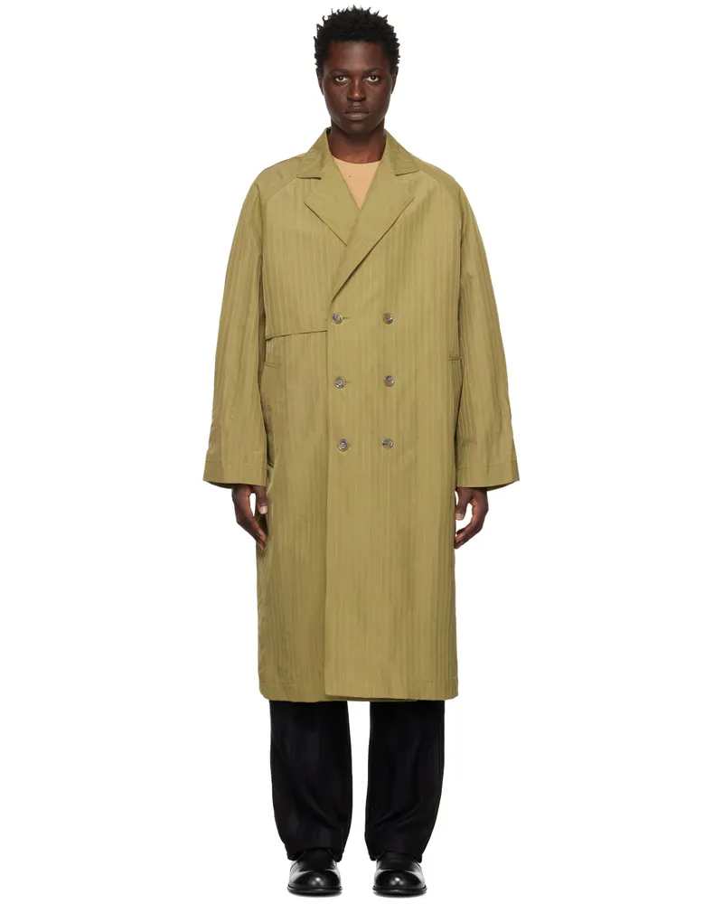 Song For The Mute Green Long Trench Coat Sage