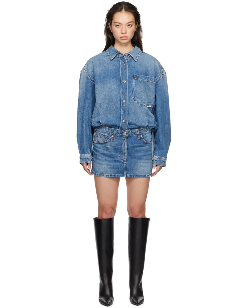 Alexander Wang Blue Pre-Styled Denim Shirt Minidress Vintage