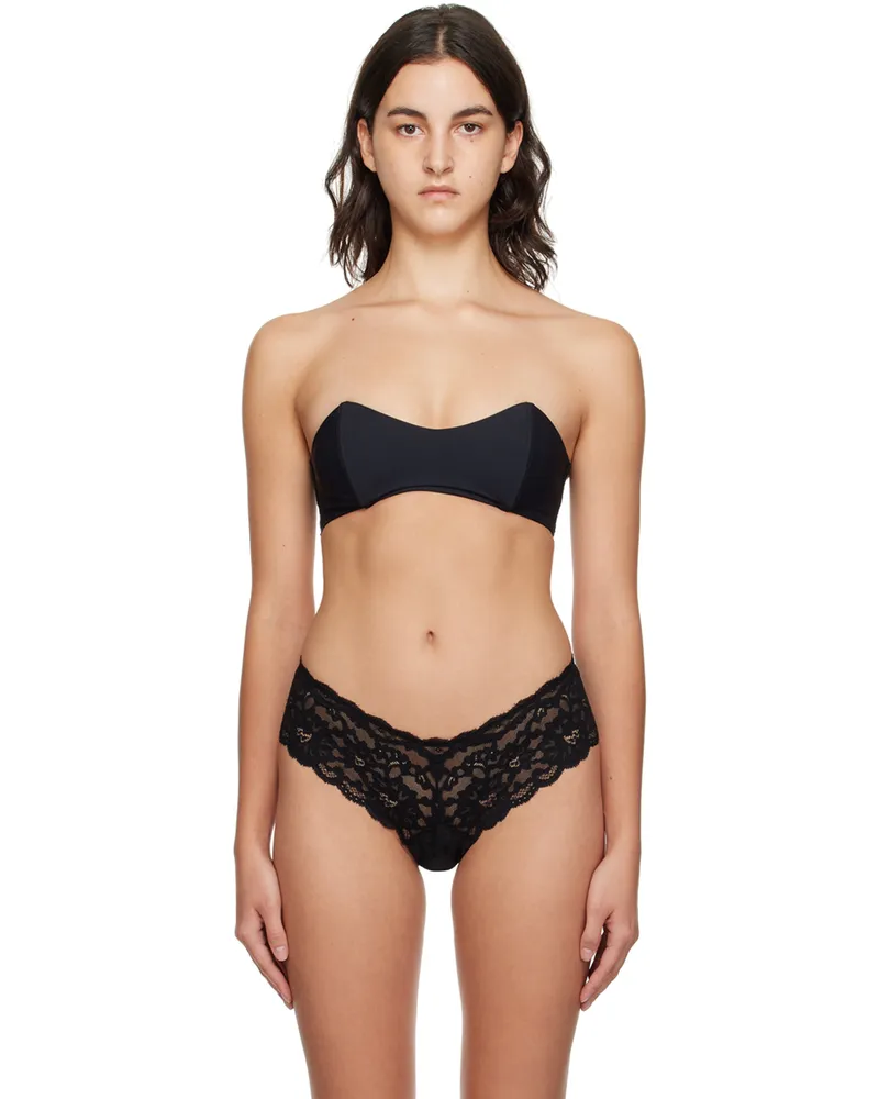 Fleur Du Mal Black Bandeau Bra 0100
