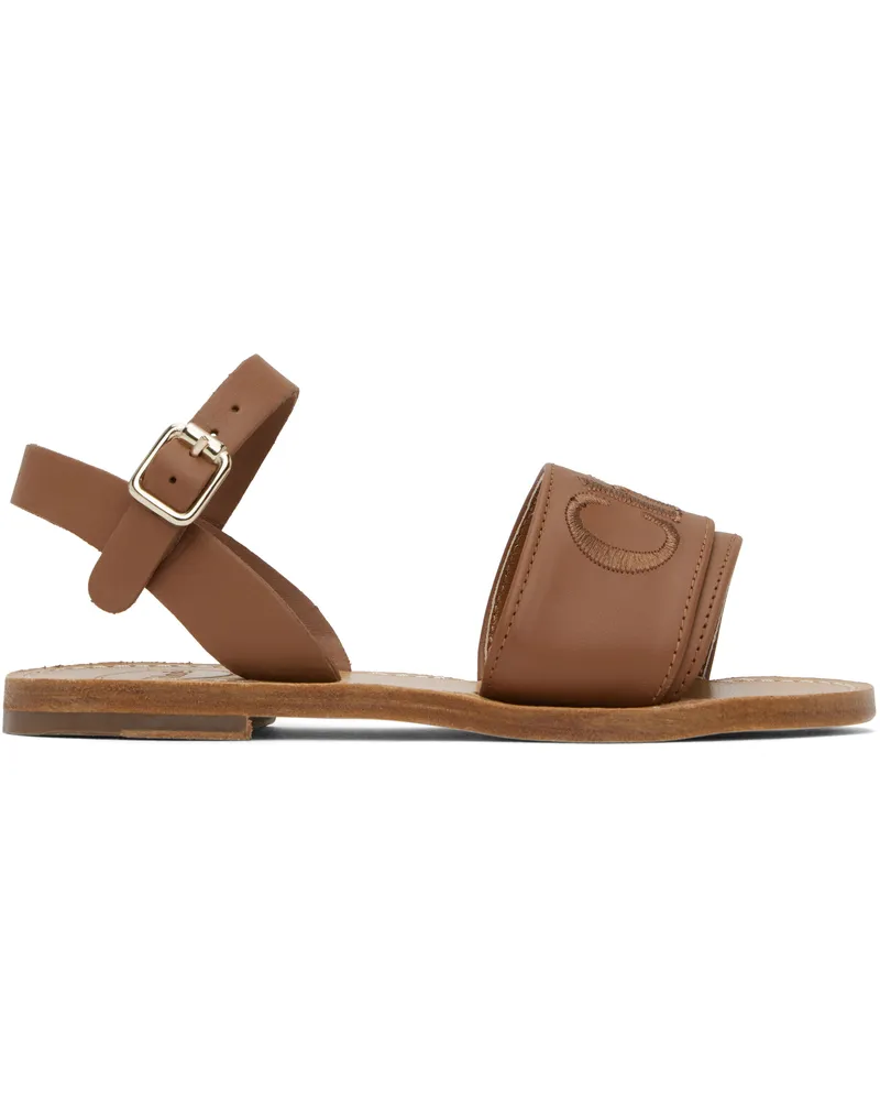 Chloé Kids Brown 'Chloé' Sandals 33a