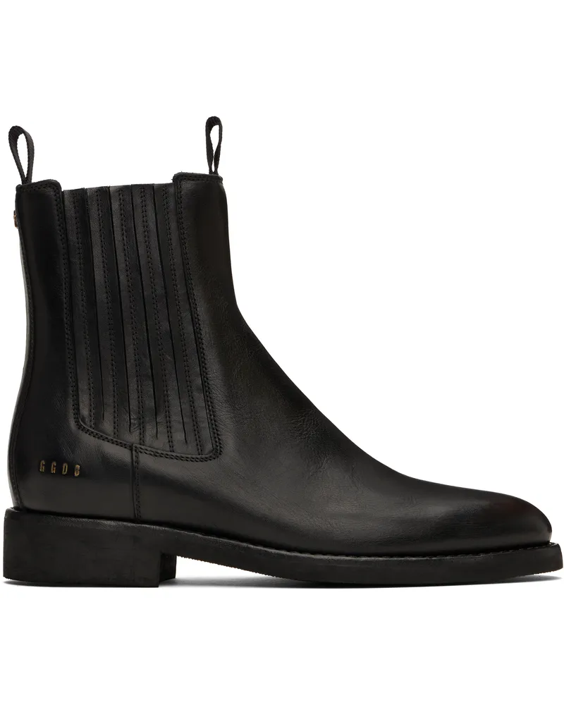 Golden Goose Black Leather Chelsea Boots Black