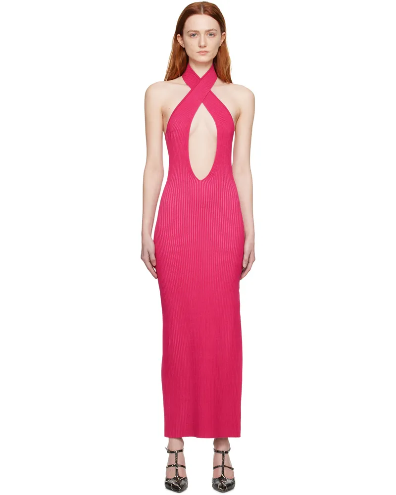 MISBHV Pink Cutout Maxi Dress Fuchsia