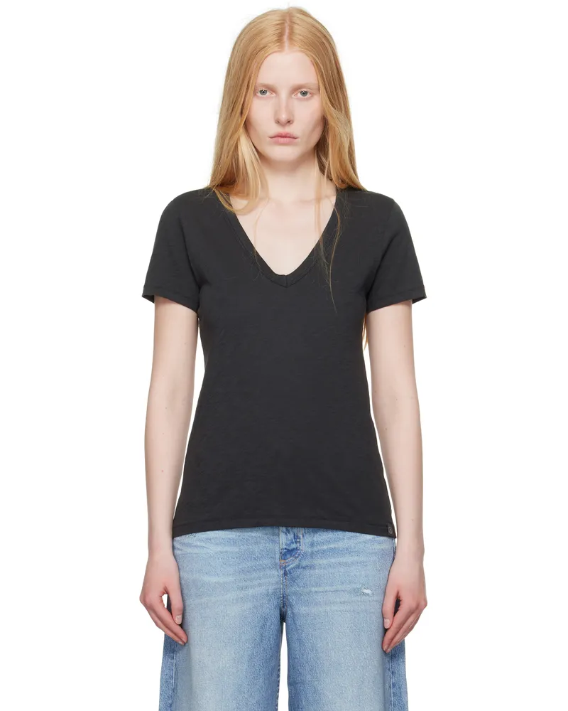 Rag & Bone Black 'The Slub' T-shirt Blk