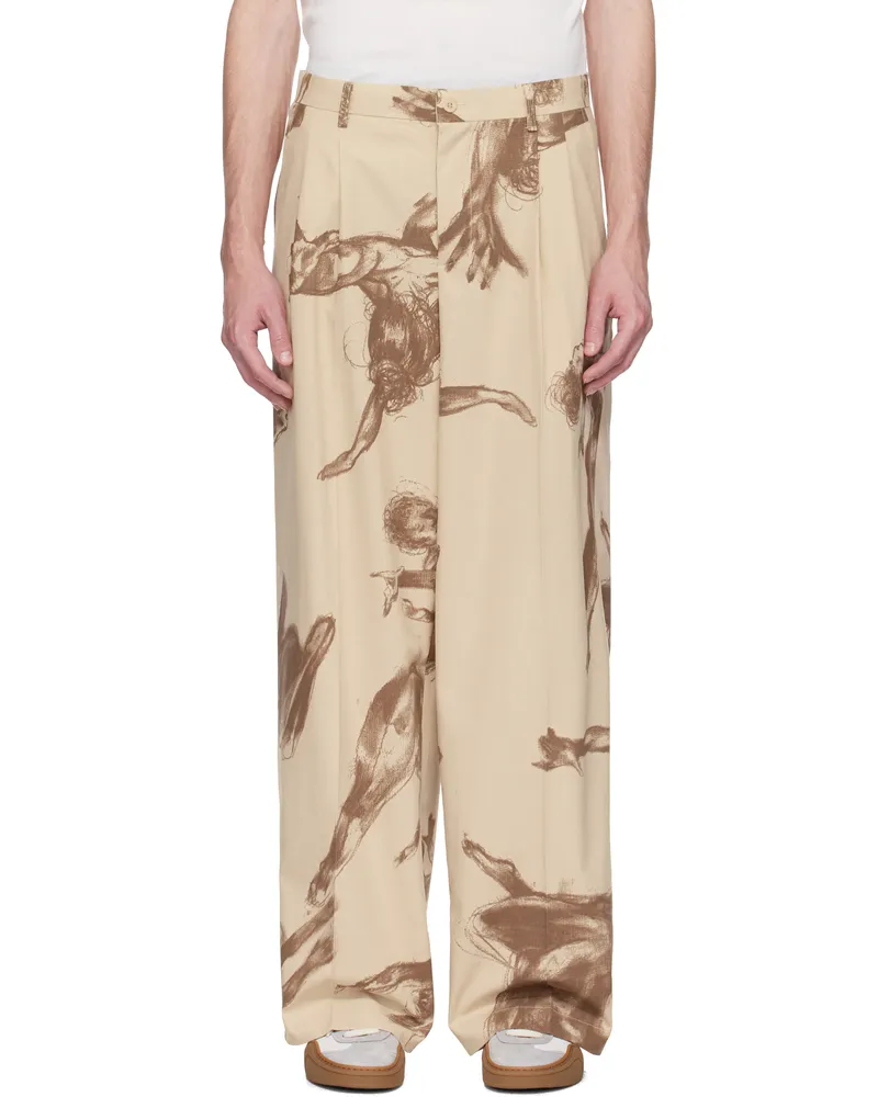 KidSuper Beige Trapeze Woman Suit Trousers Cream