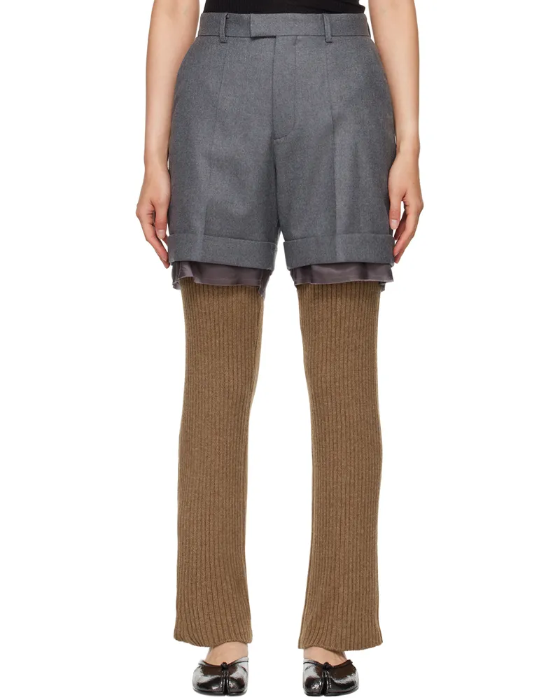 Undercover Gray Layered Trousers Gray