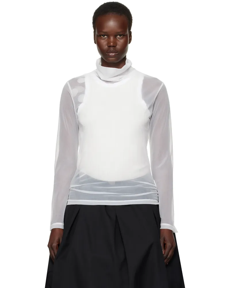 Yohji Yamamoto White Long Sleeve Turtleneck 1