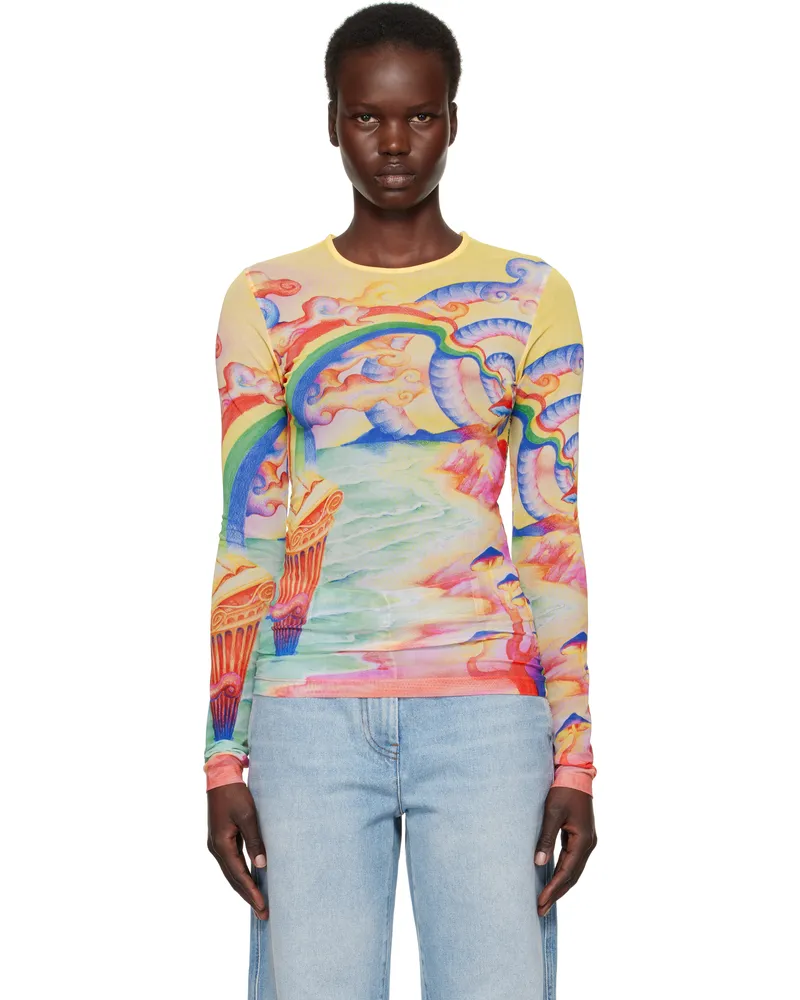 Casablanca Paris Multicolor Printed Mesh T-shirt Natures