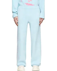 WE 11 DONE Blue Viscose Lounge Pants Sky