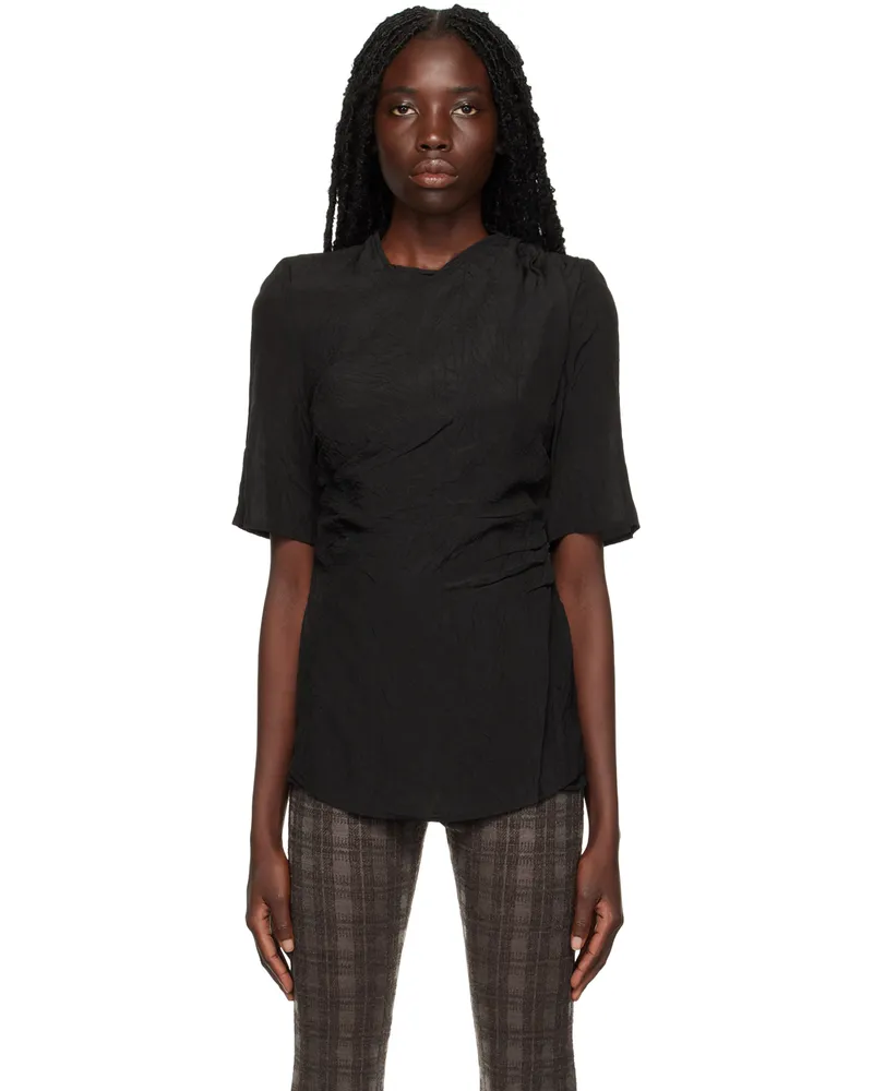 Elleme Black Drapped T-Shirt Black