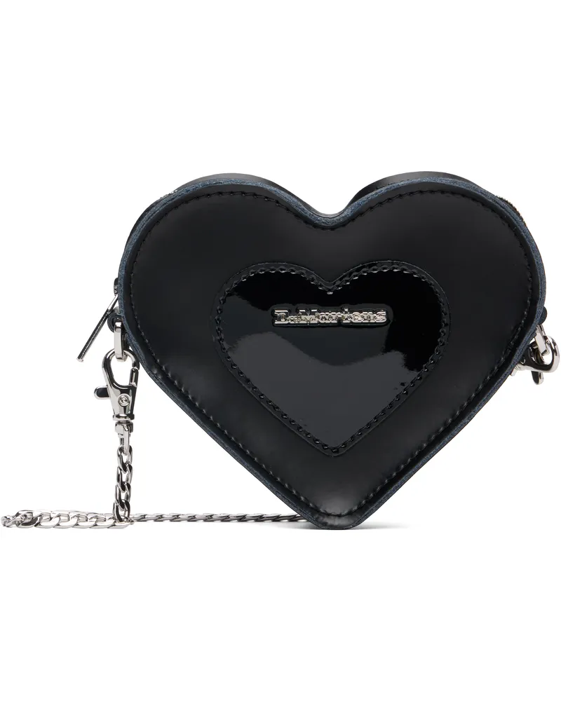 Dr.Martens Black Mini Heart Shaped Kiev & Patent Leather Bag Black