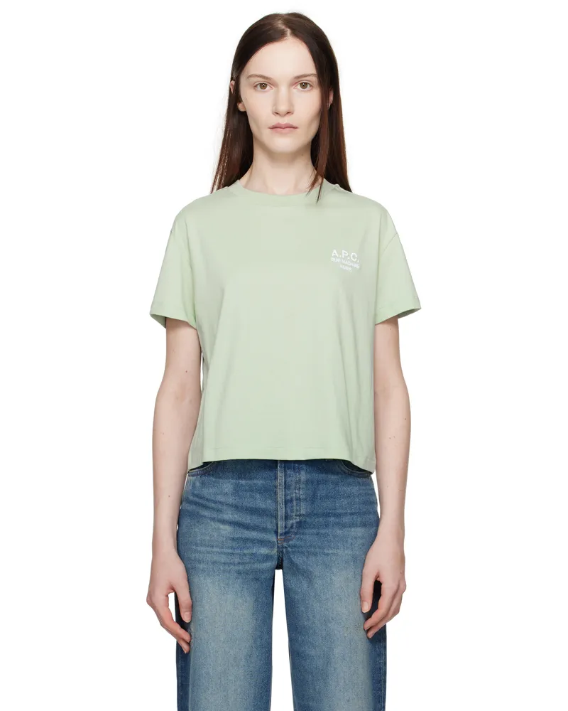 A.P.C. Green Boxy 'Rue Madame' T-shirt Kla