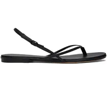 Black Wishbone Flat Sandals