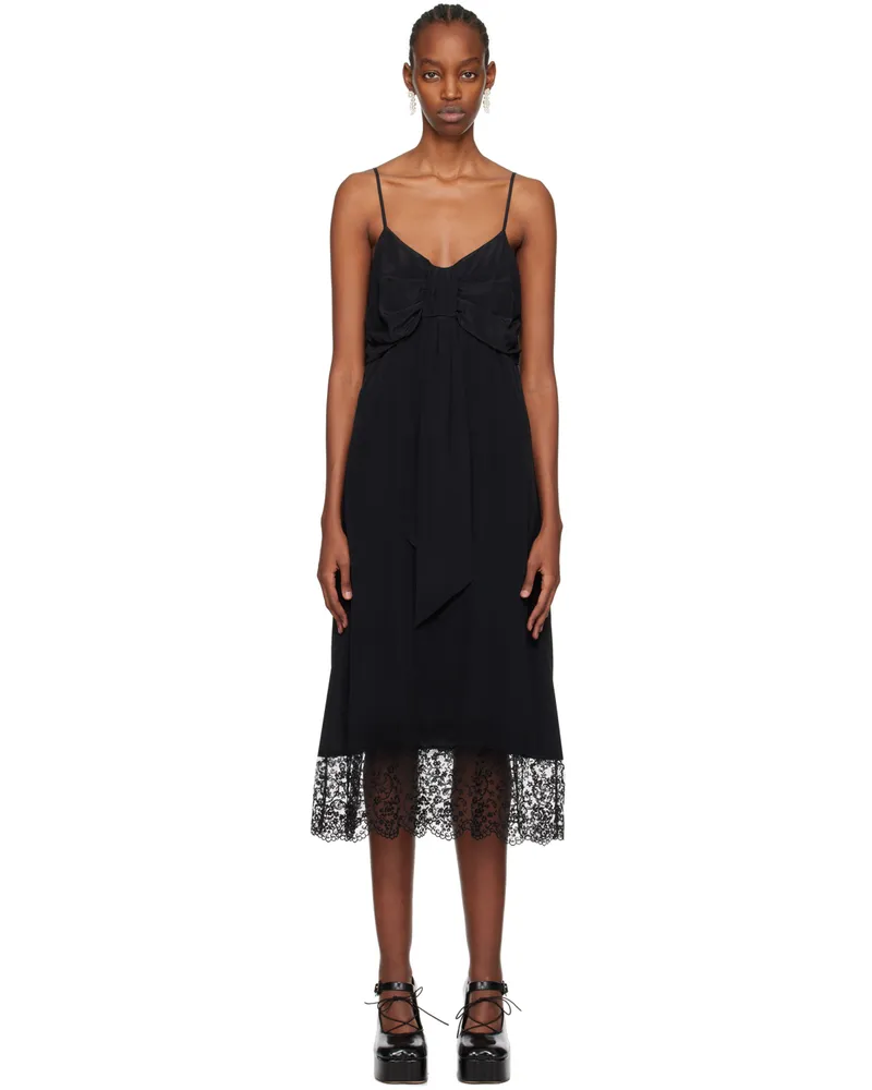 Simone Rocha Black Bow Midi Dress Black
