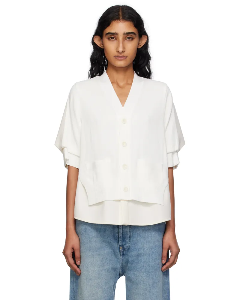 Sacai Off-White Suiting Mix Knit Cardigan 151