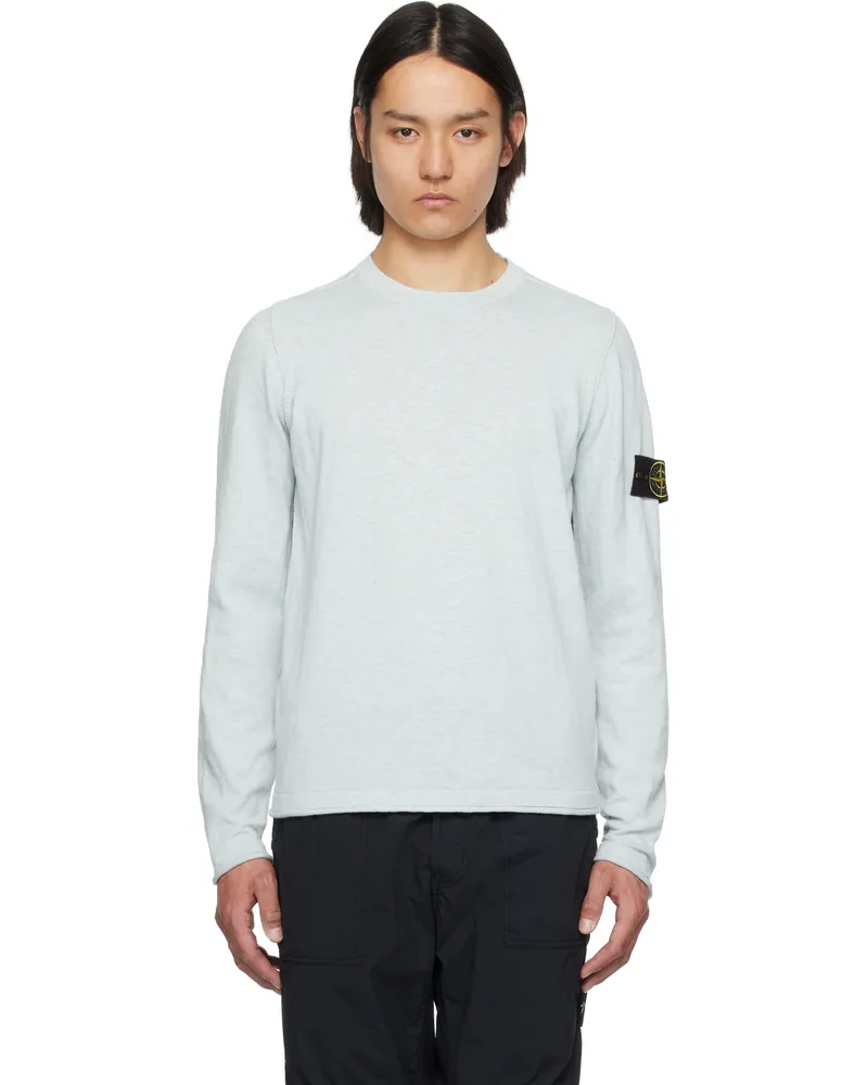 Stone Island Blue Cotton Nylon Sweater V0041