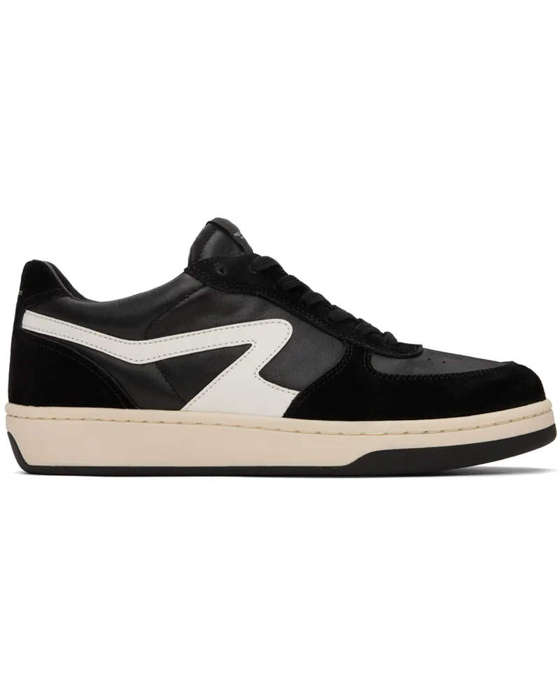 Rag & Bone Black & White Retro Court Sneakers Blk