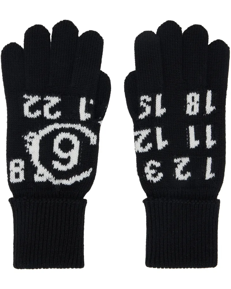 Maison Margiela Black Logo Gauge 7 Gloves 900j