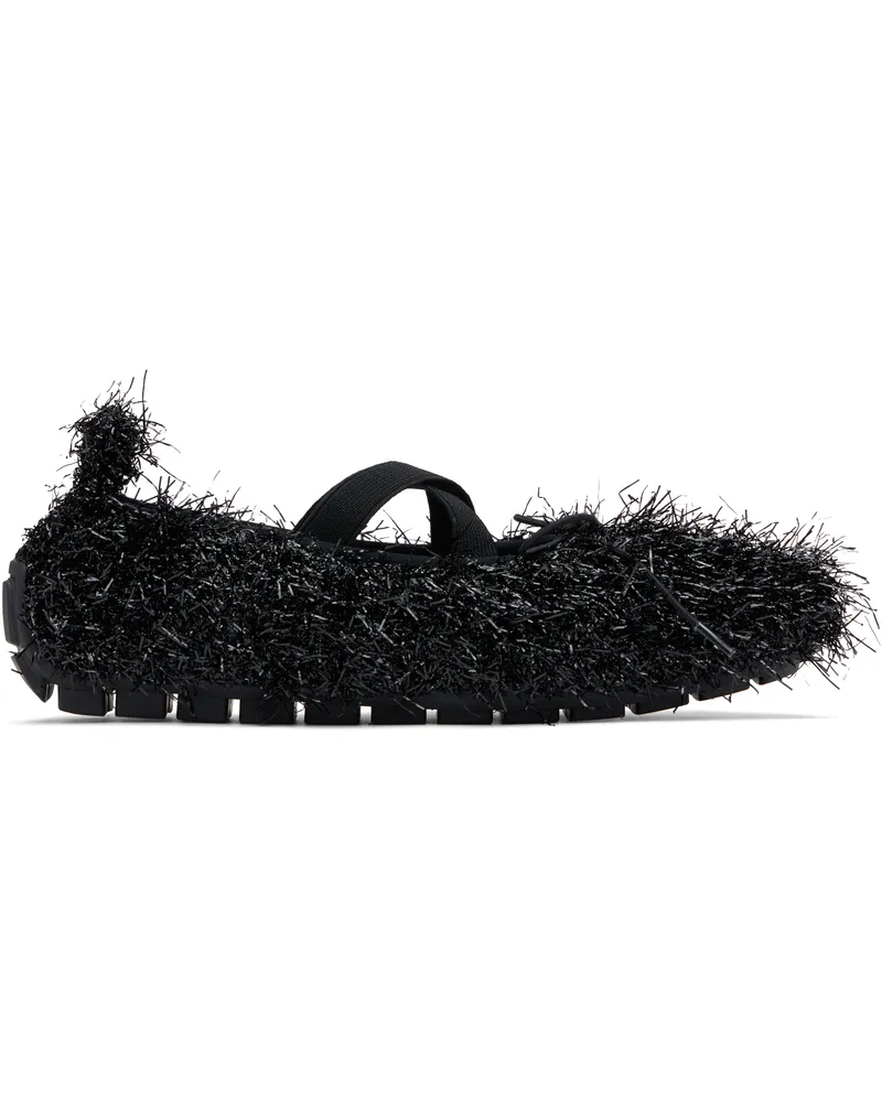 Simone Rocha Black Tinsel Grip Ballerina Flats Black
