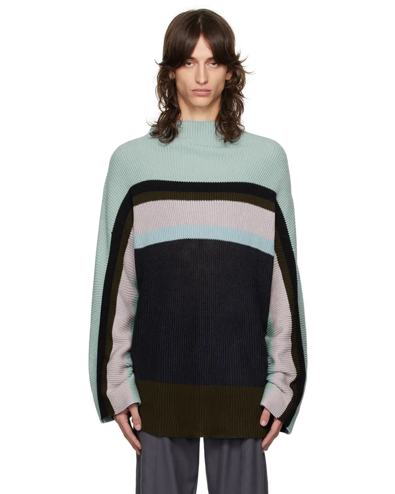 KIKO KOSTADINOV Blue & Gray Essick Stripe Sweater Ash