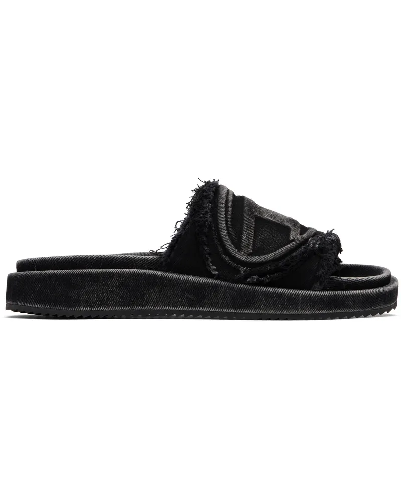 Diesel Black Sa-Slide D Oval Sandals H1939