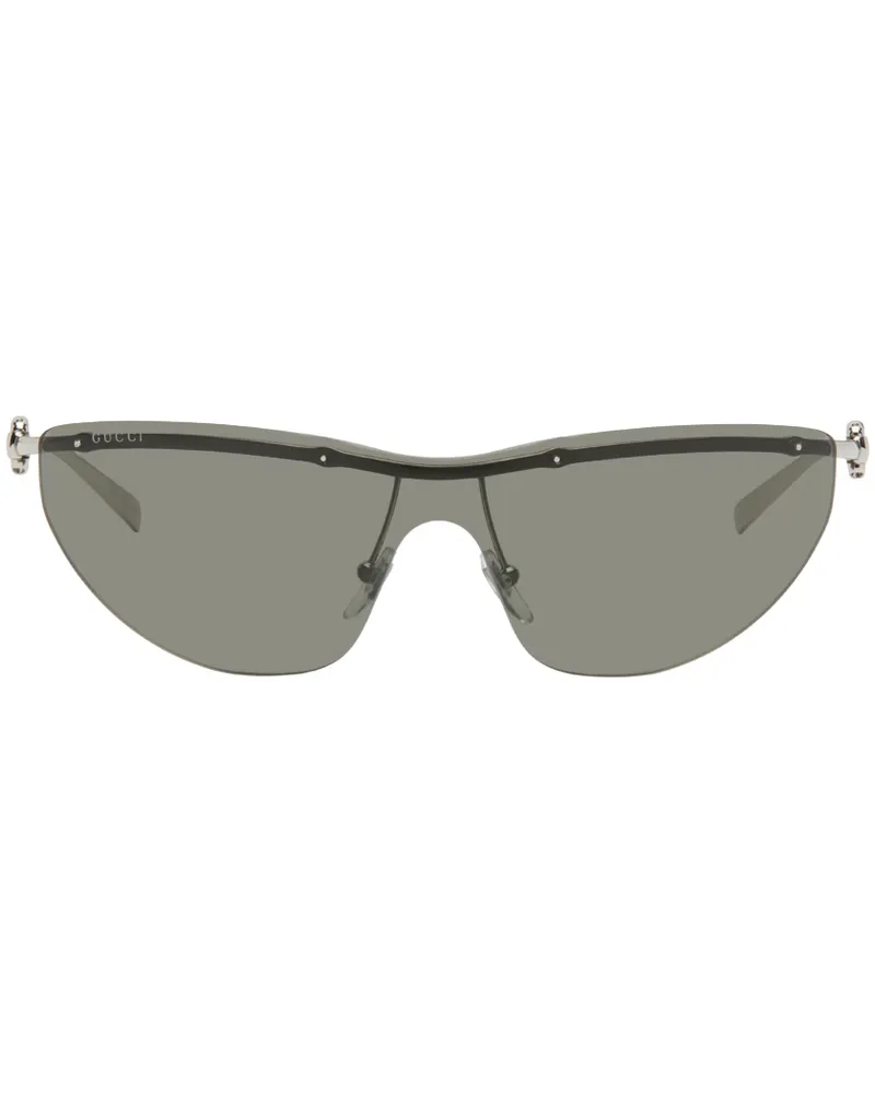 Gucci Silver Rimless Sunglasses Silver-silver-grey