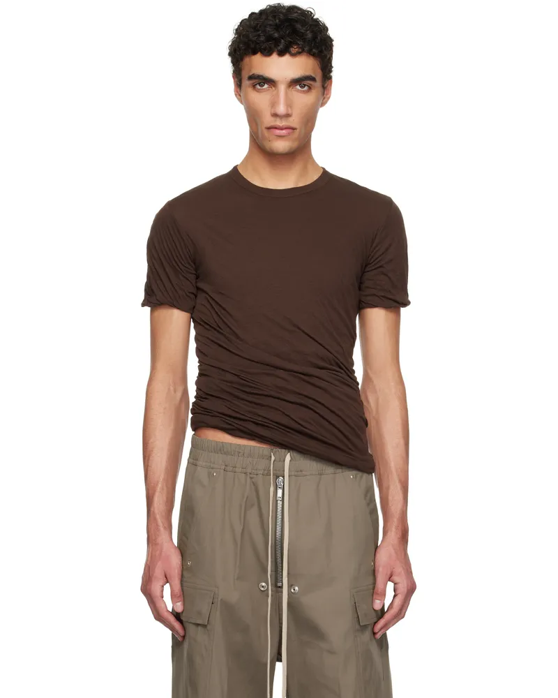Rick Owens Brown Hollywood Double SS T-shirt 14