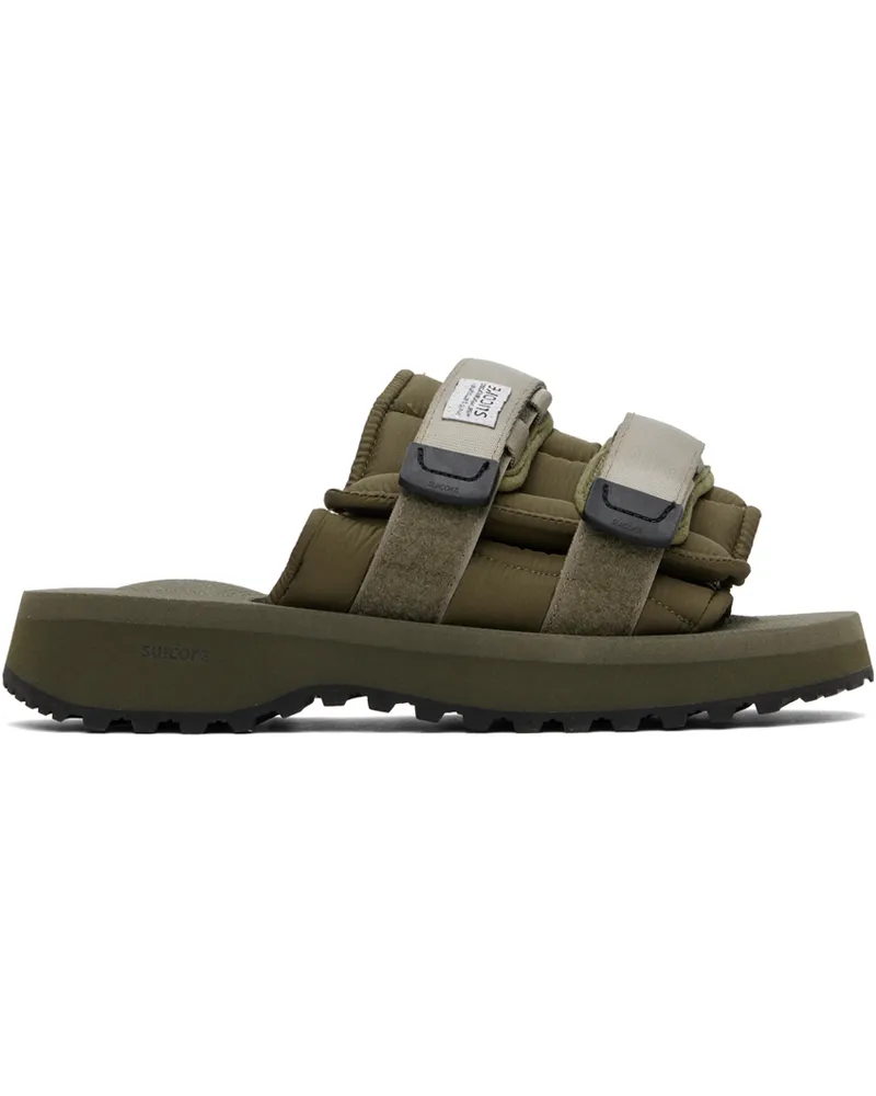SUICOKE Khaki MOTO-PUFFab Sandals Dark