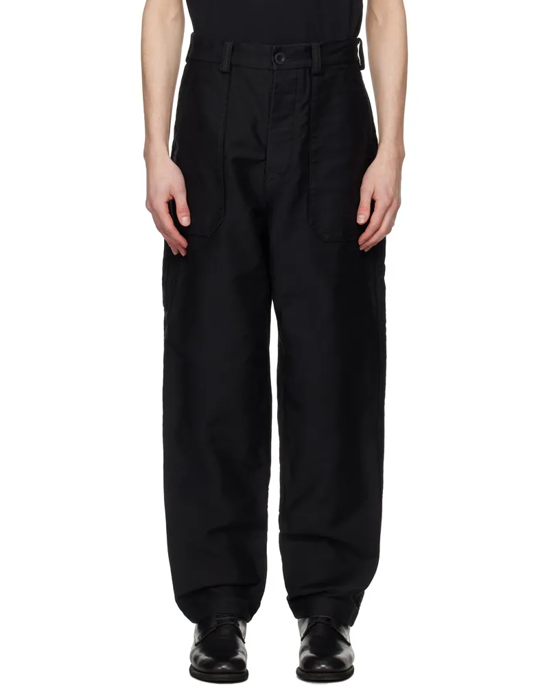 Casey Casey Black Faille Cargo Pants Black