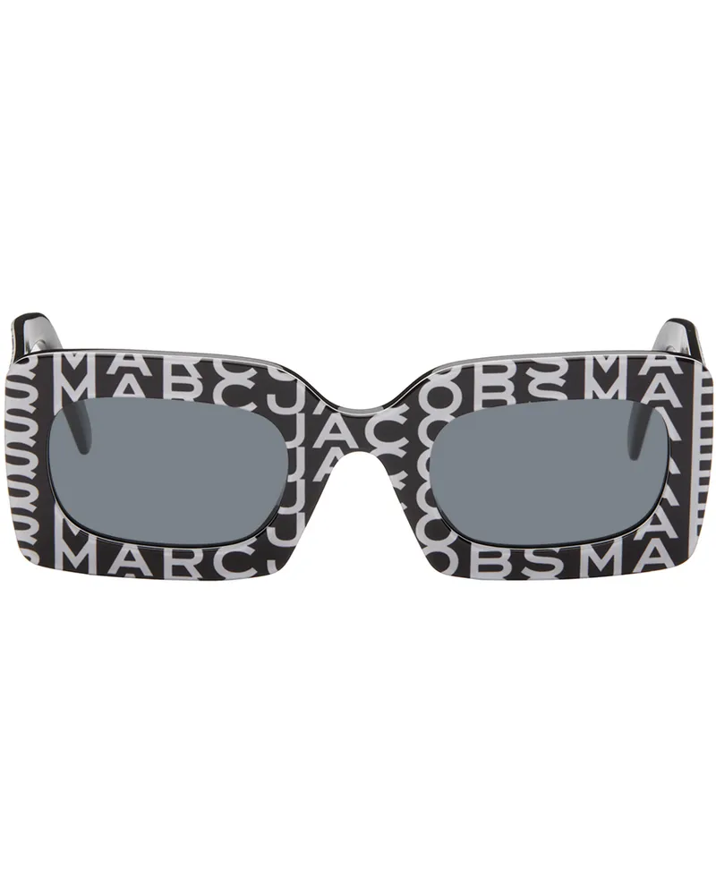 Marc Jacobs Black & White Monogram Rectangular Sunglasses 03k