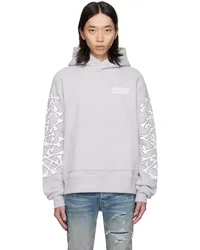 Amiri Gray Bones Stacked Hoodie Grey