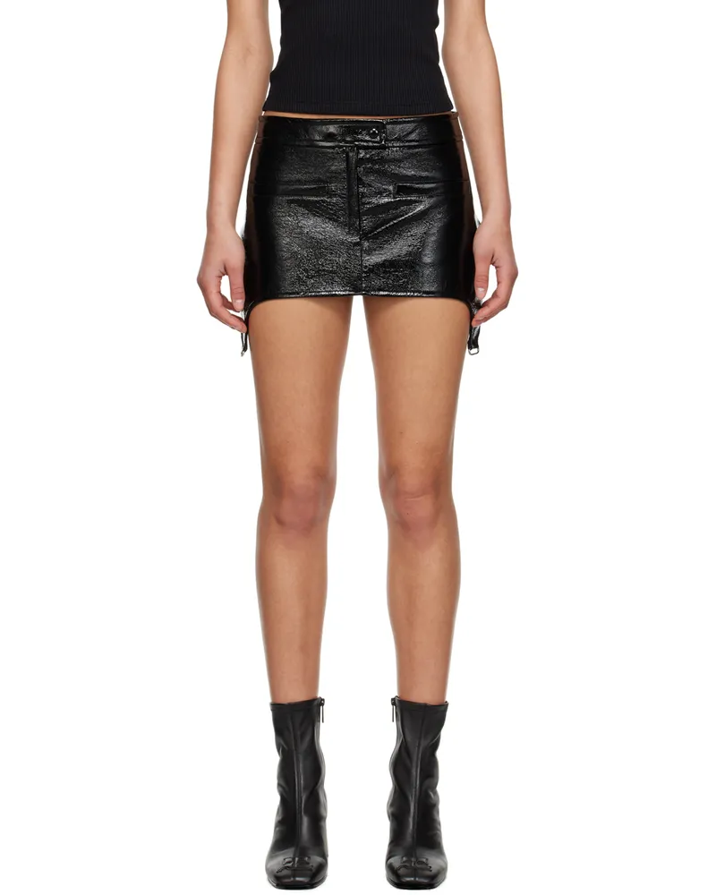 Courrèges Black Suspenders Miniskirt Black