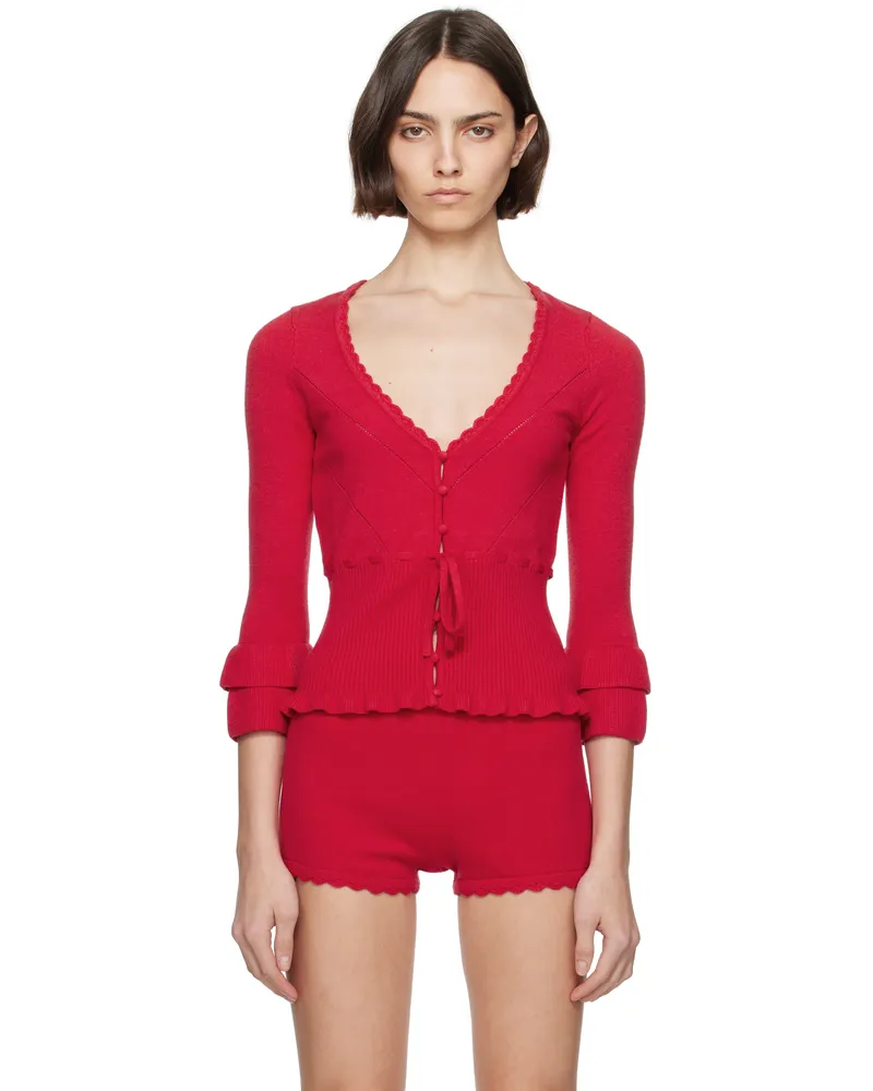GUIZIO Red Mathilde Cardigan Red