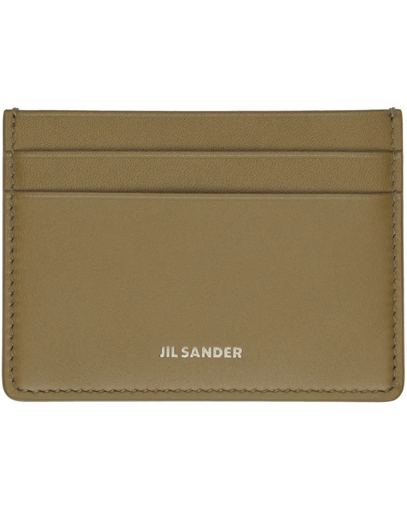 Jil Sander Khaki Credit Card Holder Honey