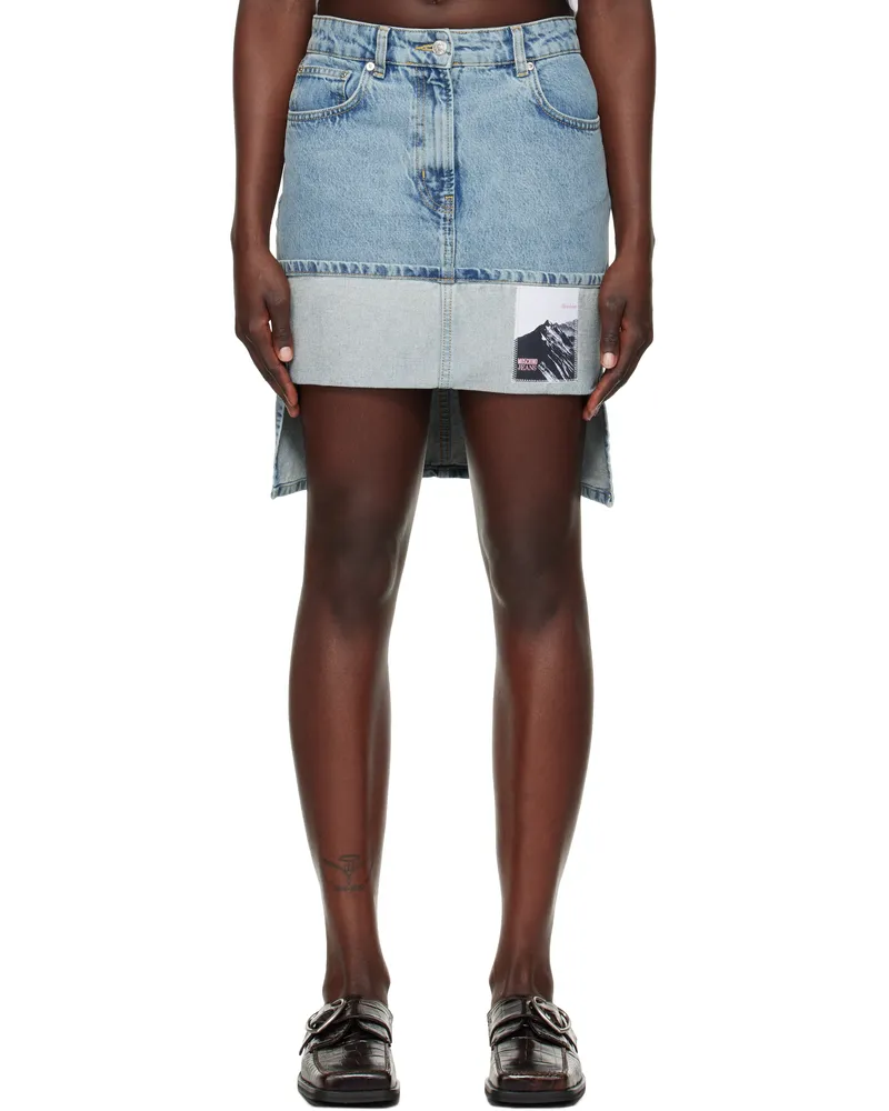 Moschino Blue Asymmetric Denim Miniskirt 1295