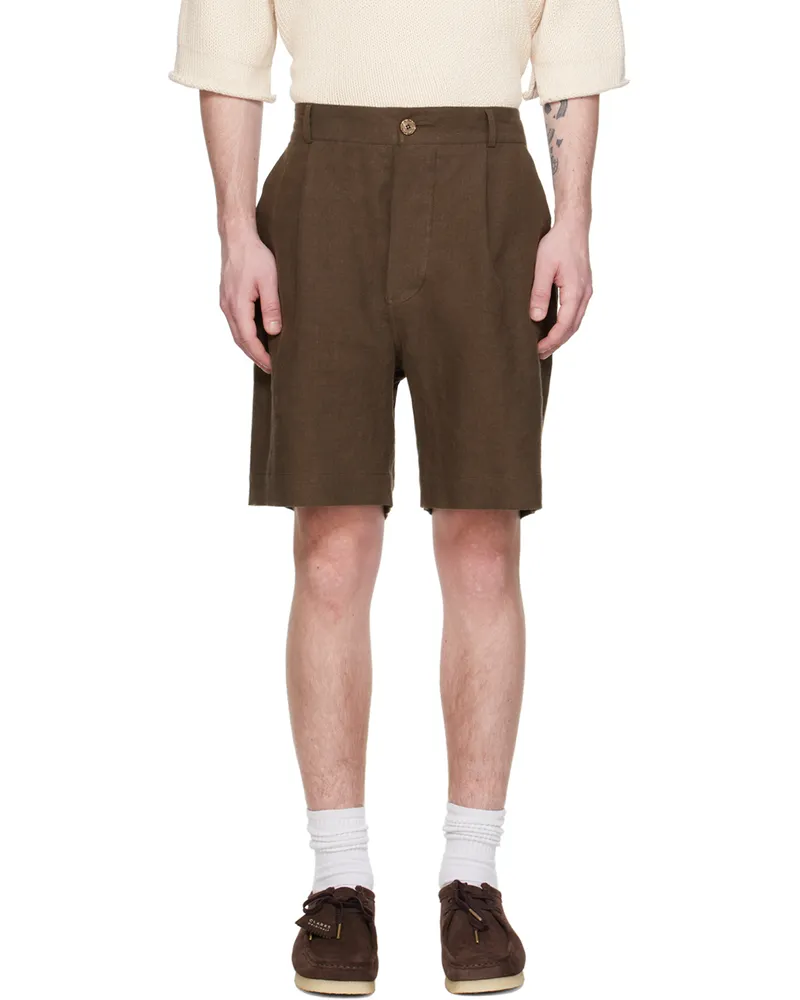 XENIA TELUNTS Brown Bini Shorts Brown