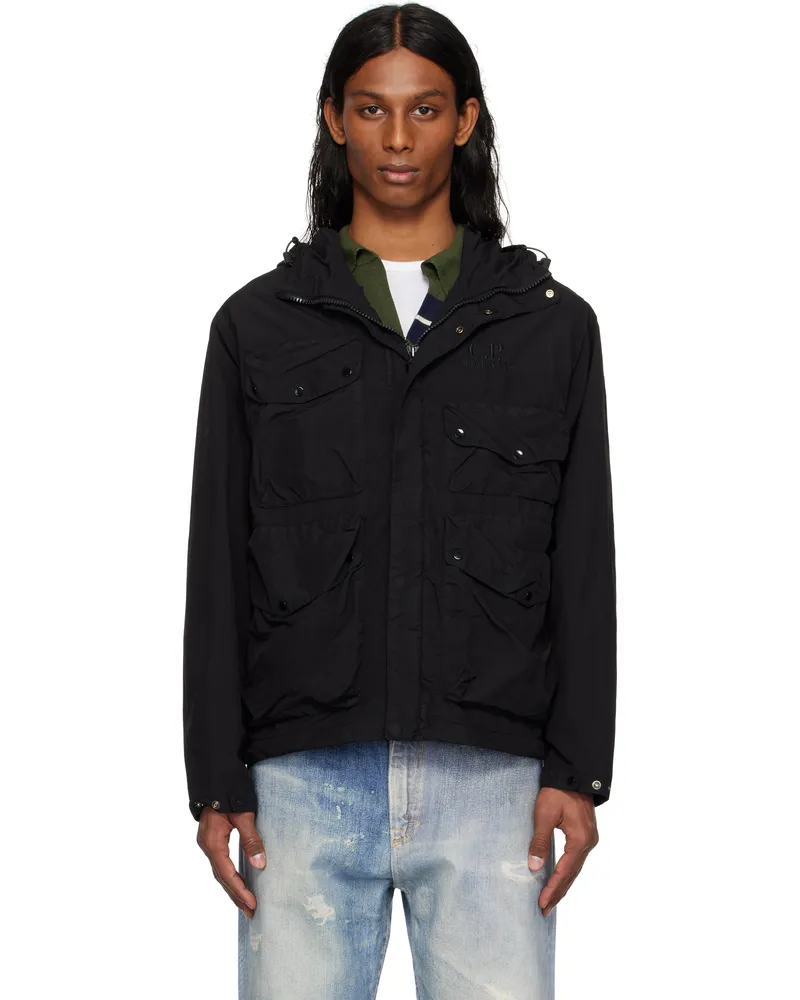 C.P. Company Black Flatt Nylon Goggle Jacket 999