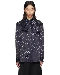 Simone Rocha Navy Front Bow Easy Shirt Navy