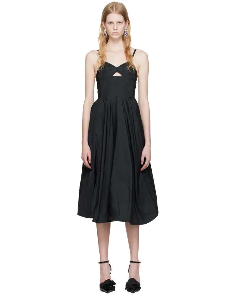 Pristine Black Revolver Midi Dress Black