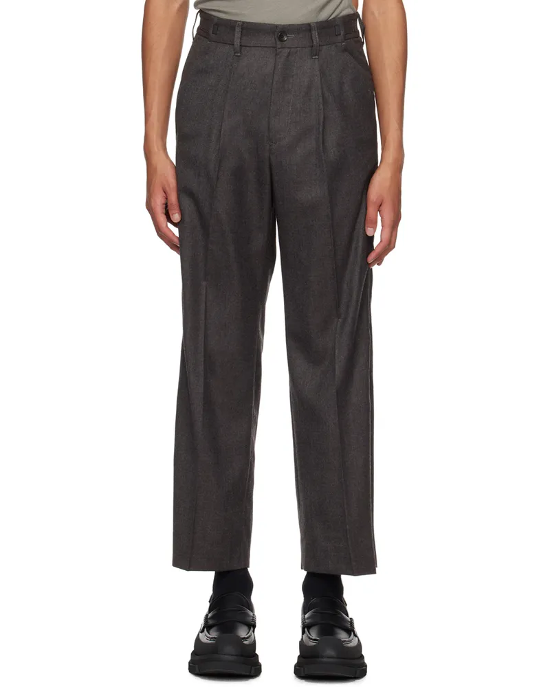 meanswhile Gray Side Zip Trousers Charcoal