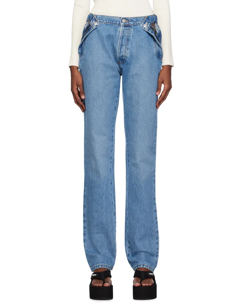 COPERNI Blue Open Hip Jeans Wasblu
