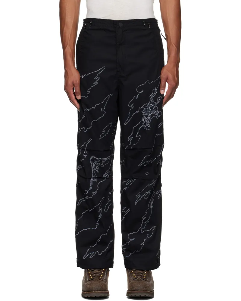 maharishi Black 5340 DPM: Bonsai Sparse Snopants Trousers Black