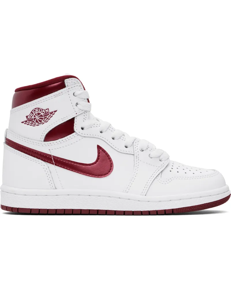 Nike White & Burgundy Air Jordan 1 High '85 Sneakers White