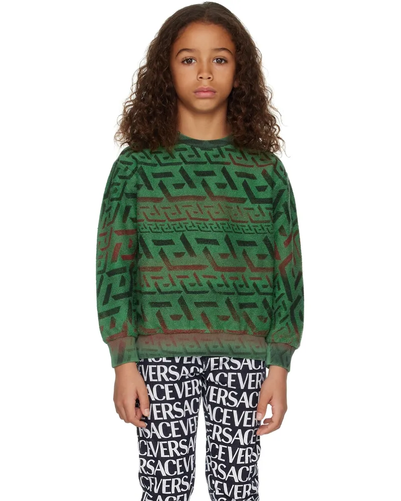 Versace Kids Green 'La Greca' Sweater 6x330
