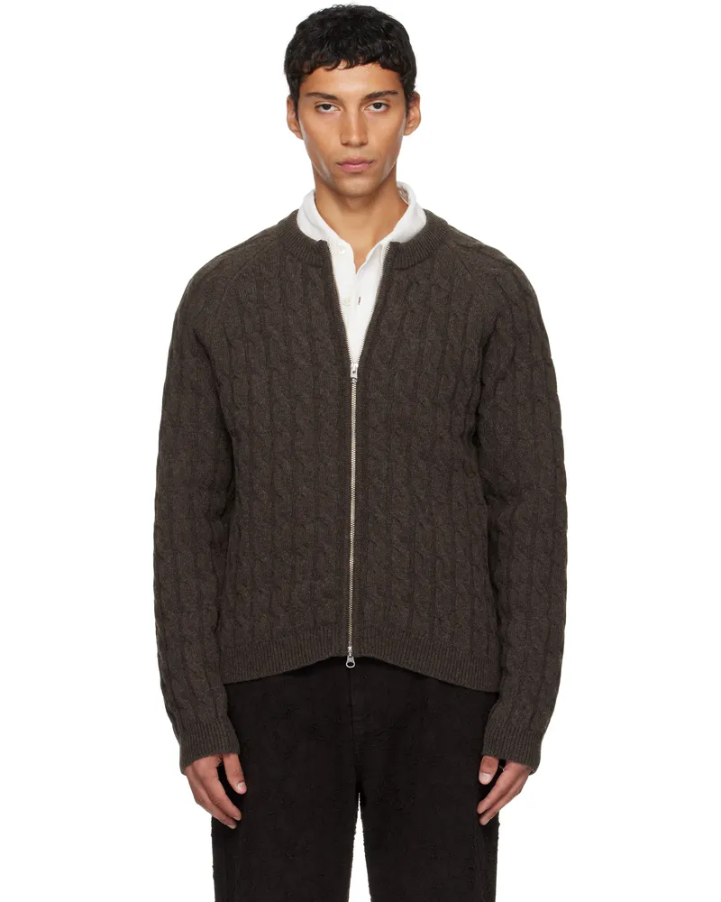Mfpen Brown Editor Zip Sweater Brown